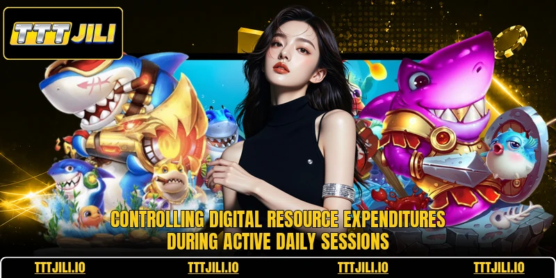 Controlling digital resource expenditures during active daily sessions