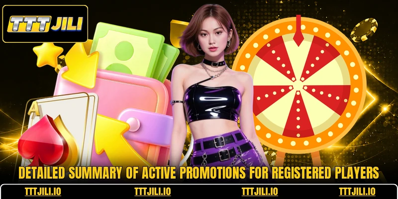 Detailed summary of active promotions for registered players