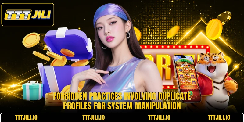 Forbidden practices involving duplicate profiles for system manipulation