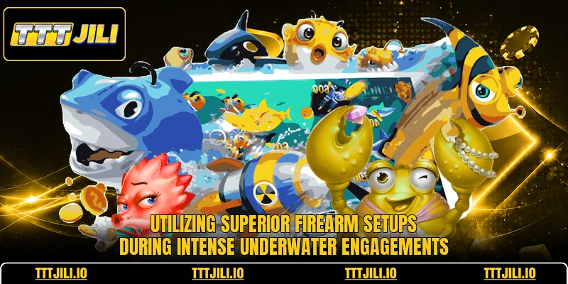 Utilizing superior firearm setups during intense underwater engagements